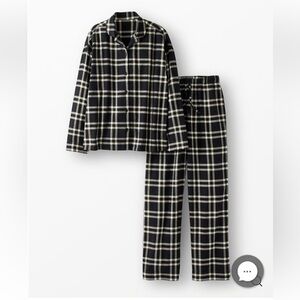 Hanna Andersson Plaid Pajama Set - Black and Cream